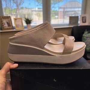 Women's Beige Platform Sandals